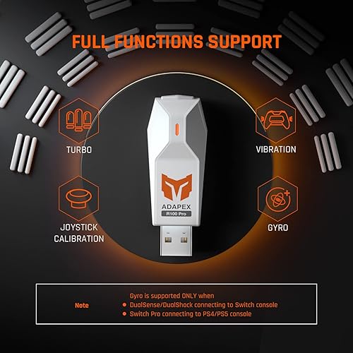 Miniatura 4 de BIGBIG WON Adaptador inalámbrico de controlador para Switch, Windows, PS4, con controlador de funciones completas soporte y latencia ultra baja,