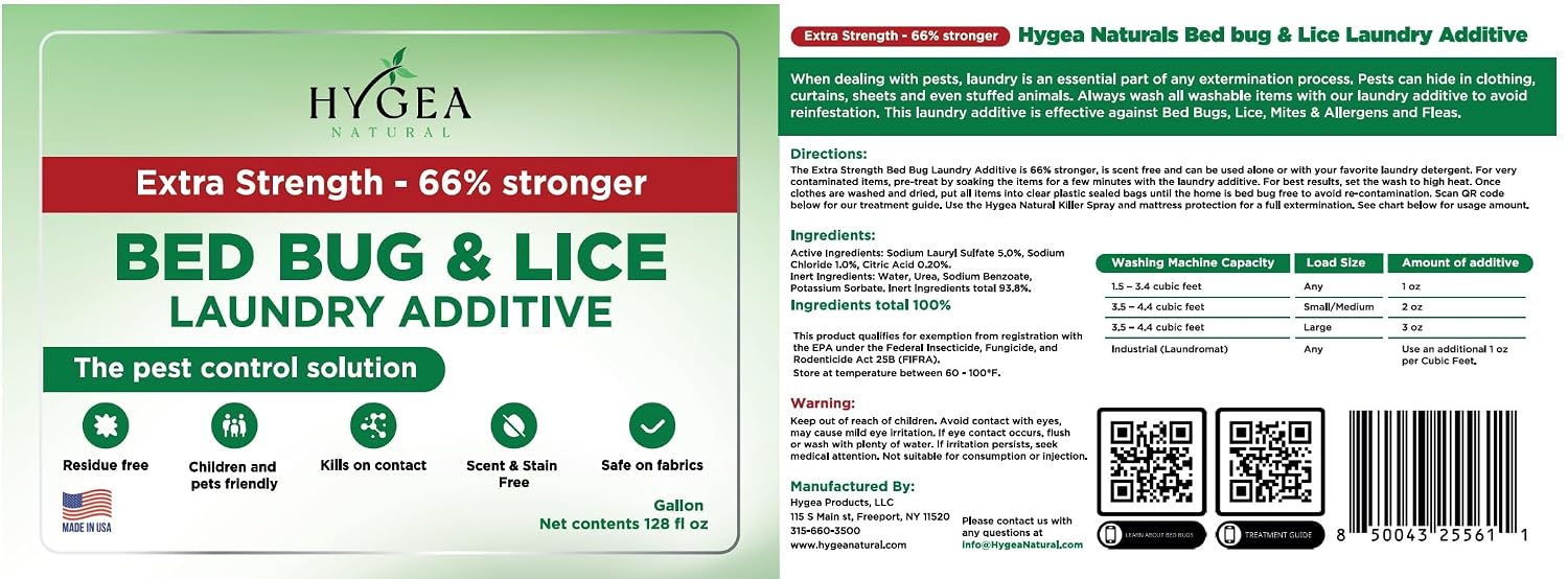 Hygea Natural Extra Strength Bed Bug & Lice Laundry Additive, 1 Gal image 5