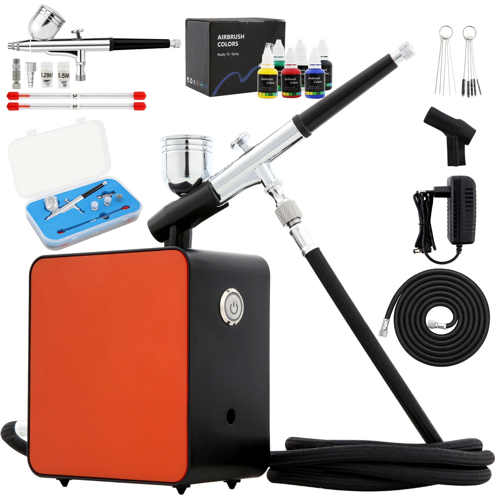 Mini Airbrush Kit with Air Compressor,15-25PSI High Pressure Air