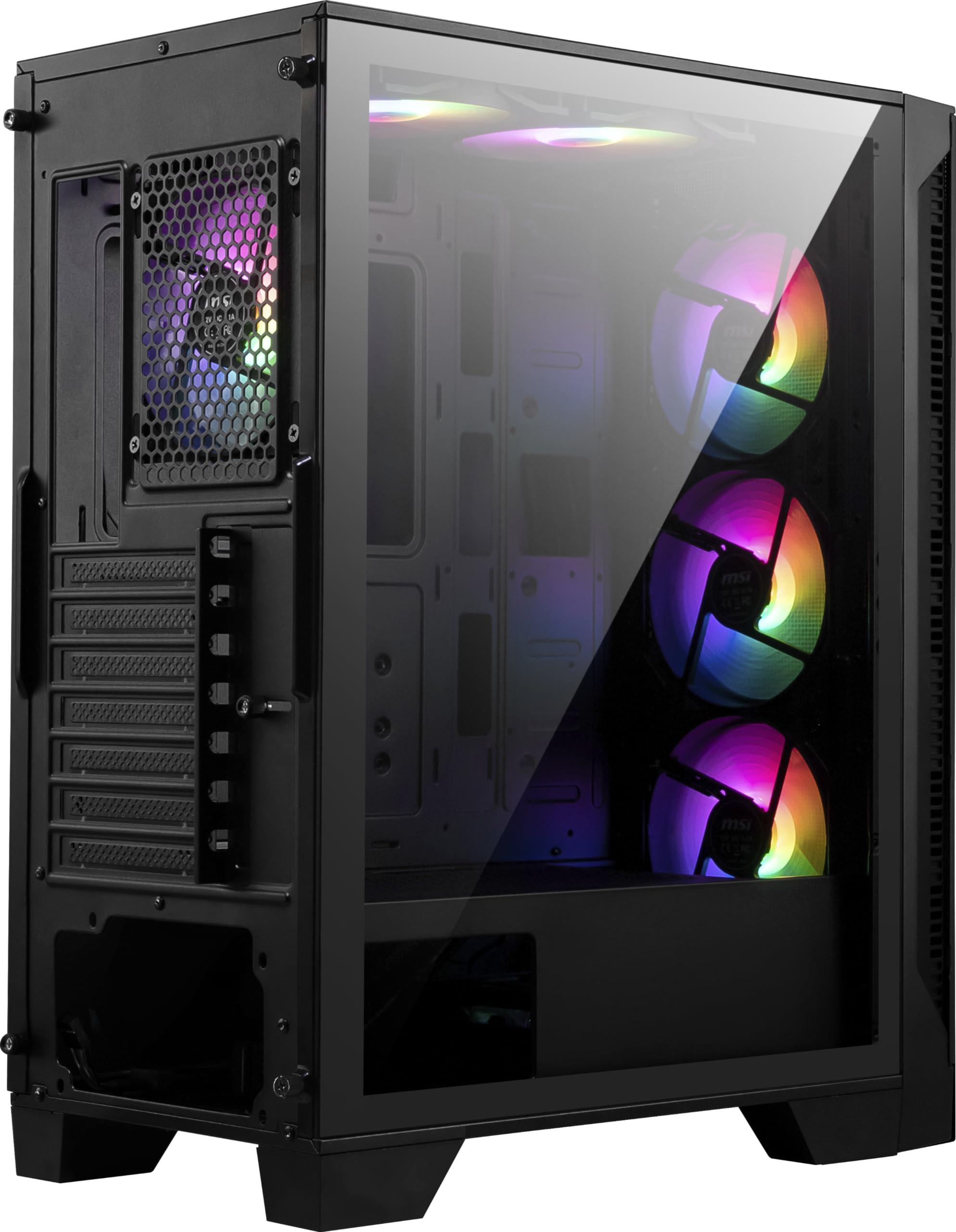 MSI MAG FORGE 120A AIRFLOW Mid-Tower PC Case - ATX Capacity, up to 330mm RTX 40 GPU Support, 6 x 120mm ARGB Fans, Magnetic Dust Filters, Tempered Glass, 1-6 ARGB Control Board, USB 3.2 Gen 1 Type-A — view 4