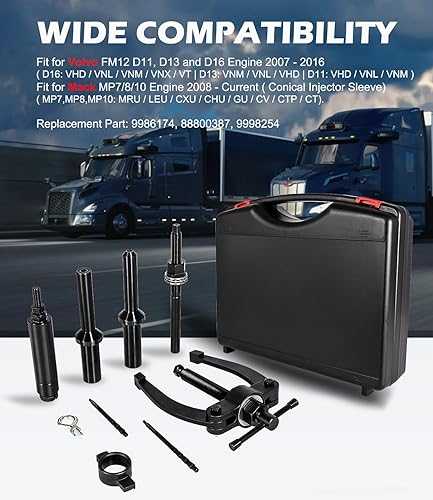 Miniatura 2 de 88800387 para manguito de inyector Volvo, boquilla, taza, removedor de tubo e instalador, herramienta de taza de inyector para Volvo Truck D11 D12