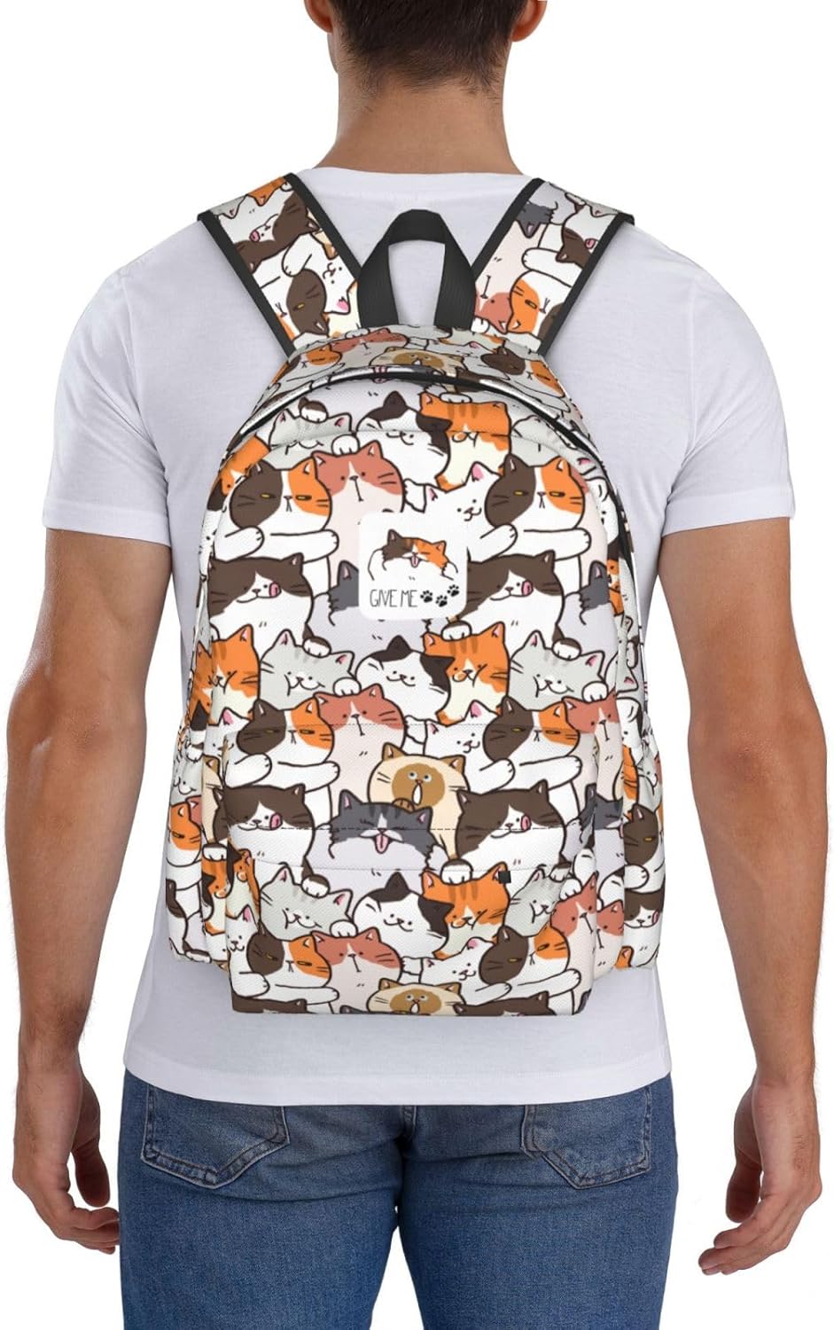 Cute Anime Cat Backpack School Bag Lightweight Bookbag Casual Daypack for Girls Boys Kids Women Men Travel Laptop 16 Inch - Image 7