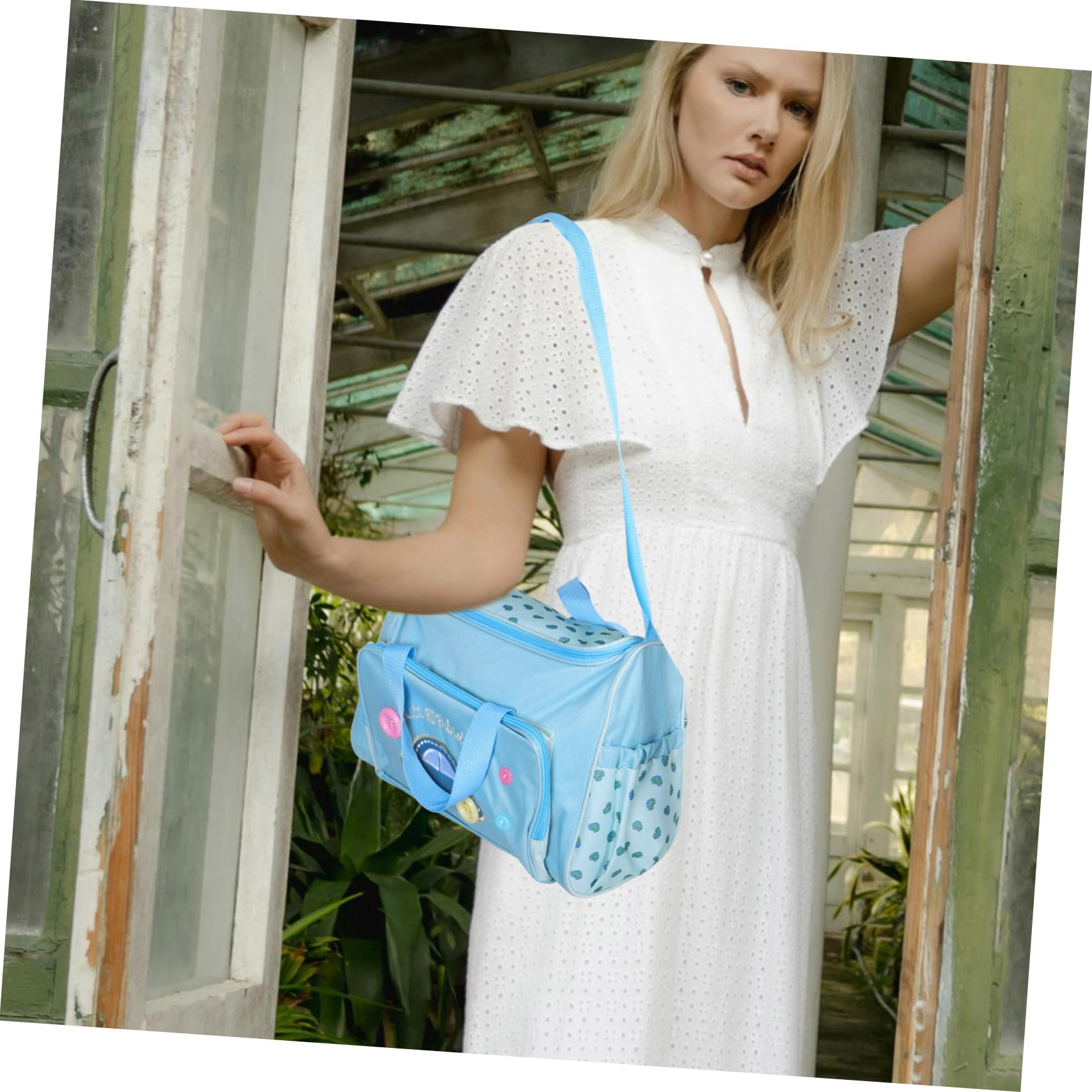4-In-1 Multifunktions Wickeltasche Reise Baby Tasche mit Großem Fassungsvermögen und Autodesign (Himmelblau)