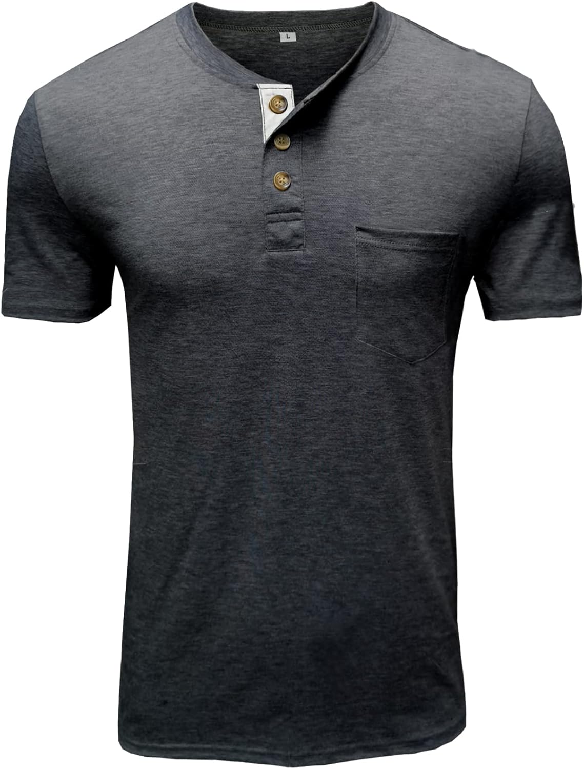 Miniatura 3 de M&F EVENMINE Mens Henley Shirts Button Down Short Sleeve T Shirts for Men Casual Slim Fit Cotton Shirt with Pocket