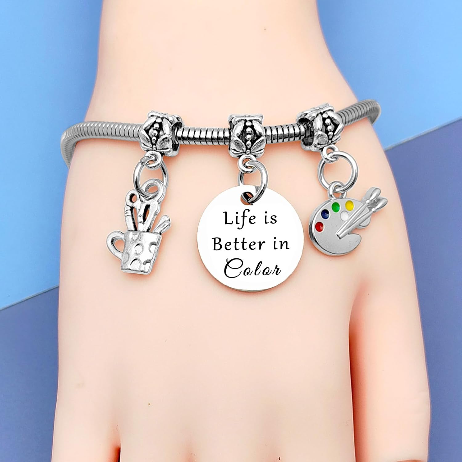 DlaeKua Art Lovers Gifts for Women Artist Gifts Painters Bracelet Art Teacher Appreciation Gifts Art Teacher Graduation Gifts Art Gifts for Women Birthday Gifts for Art Lovers Art Gift Painter Gifts - Image 4