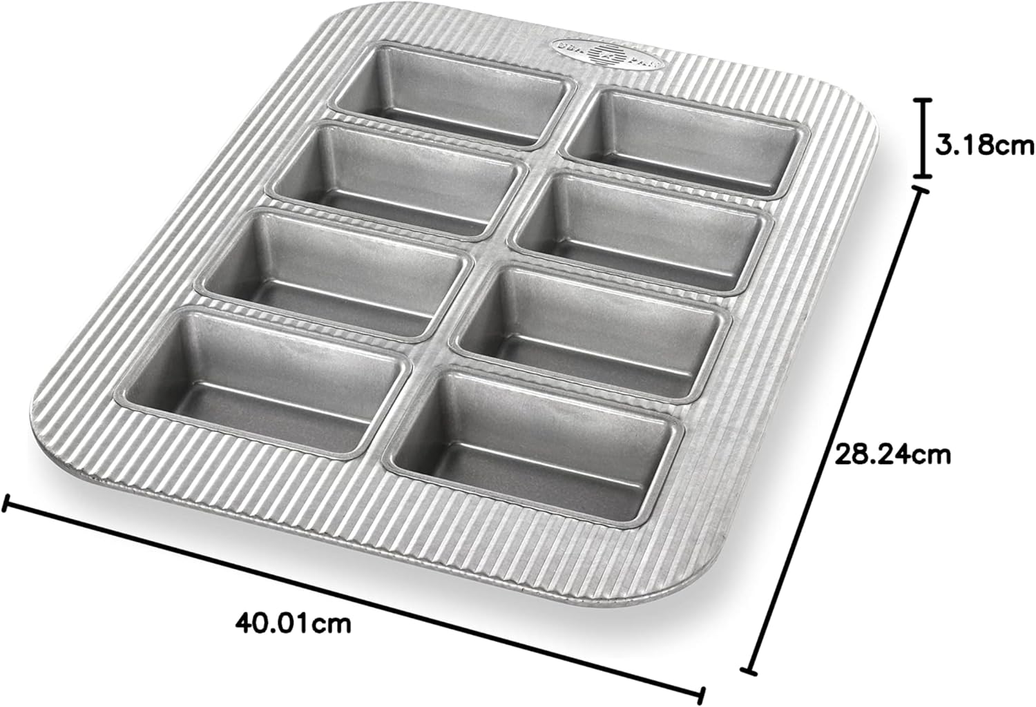 USA Pan Bakeware Nonstick Mini Loaf Pan, 8-Well