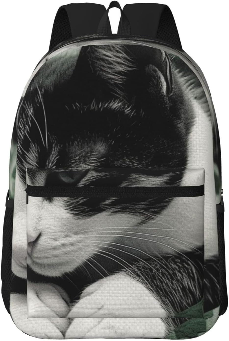 Backpack 17 In Travel Backpack for Men Women Casual Daypack Black and White Cat Laptop Backpack Lightweight Double Shoulder Bag