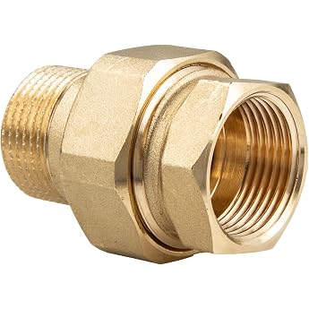 Screw connection IG/AG 0.6 cm to 3.2 cm conical sealing untreated brass