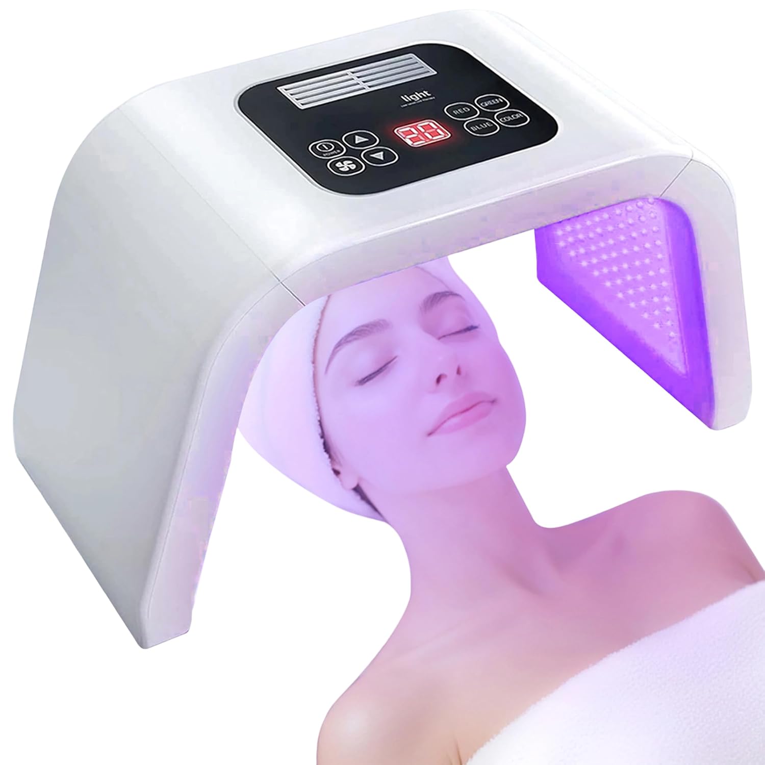 Led-Face-Tool，LED Light Therapy Facial Mask，7 in...