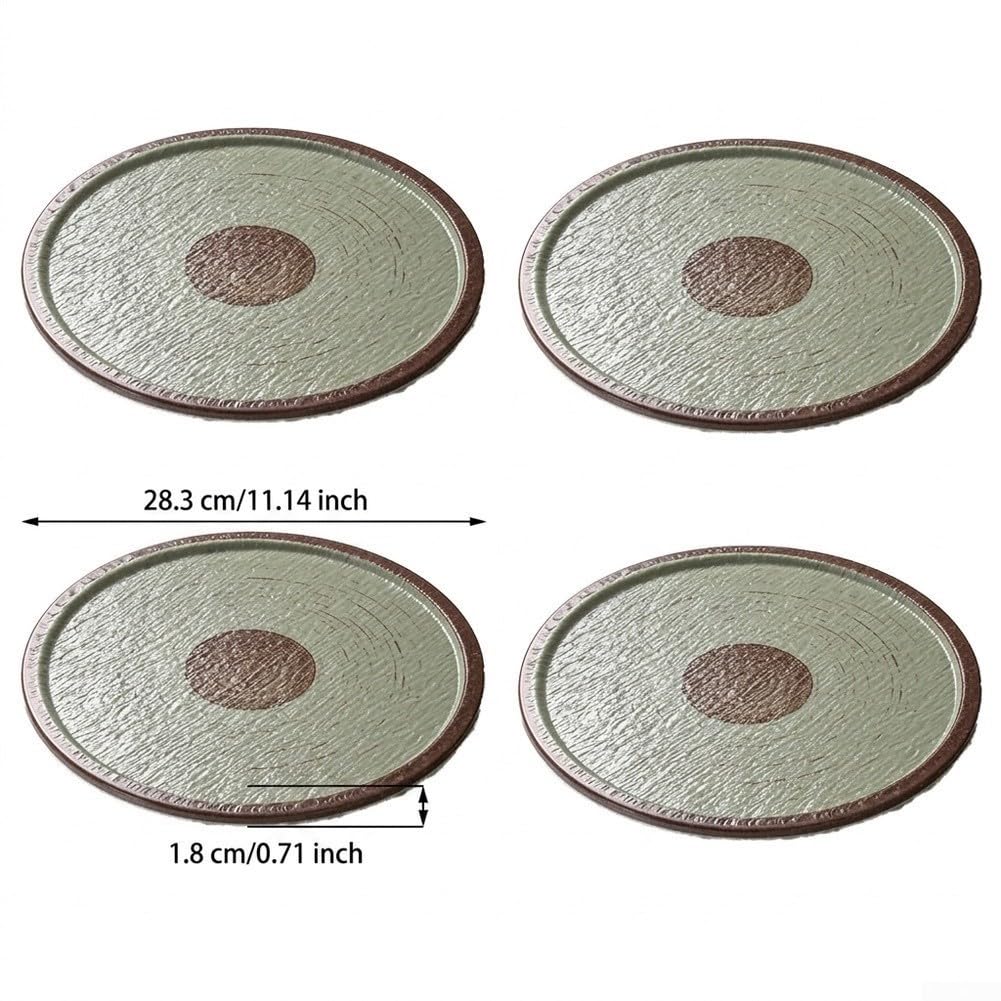 Assiettes Rondes Mélamine Vert Anti-Dérapant Assiettes Rondes