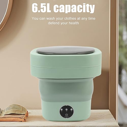 Miniatura 6 de Arandela plegable, enchufe de EE. UU. 100-240 V, ahorro de espacio, lavadora plegable de lavado de manos simulado para viajes para calcetines (rosa)