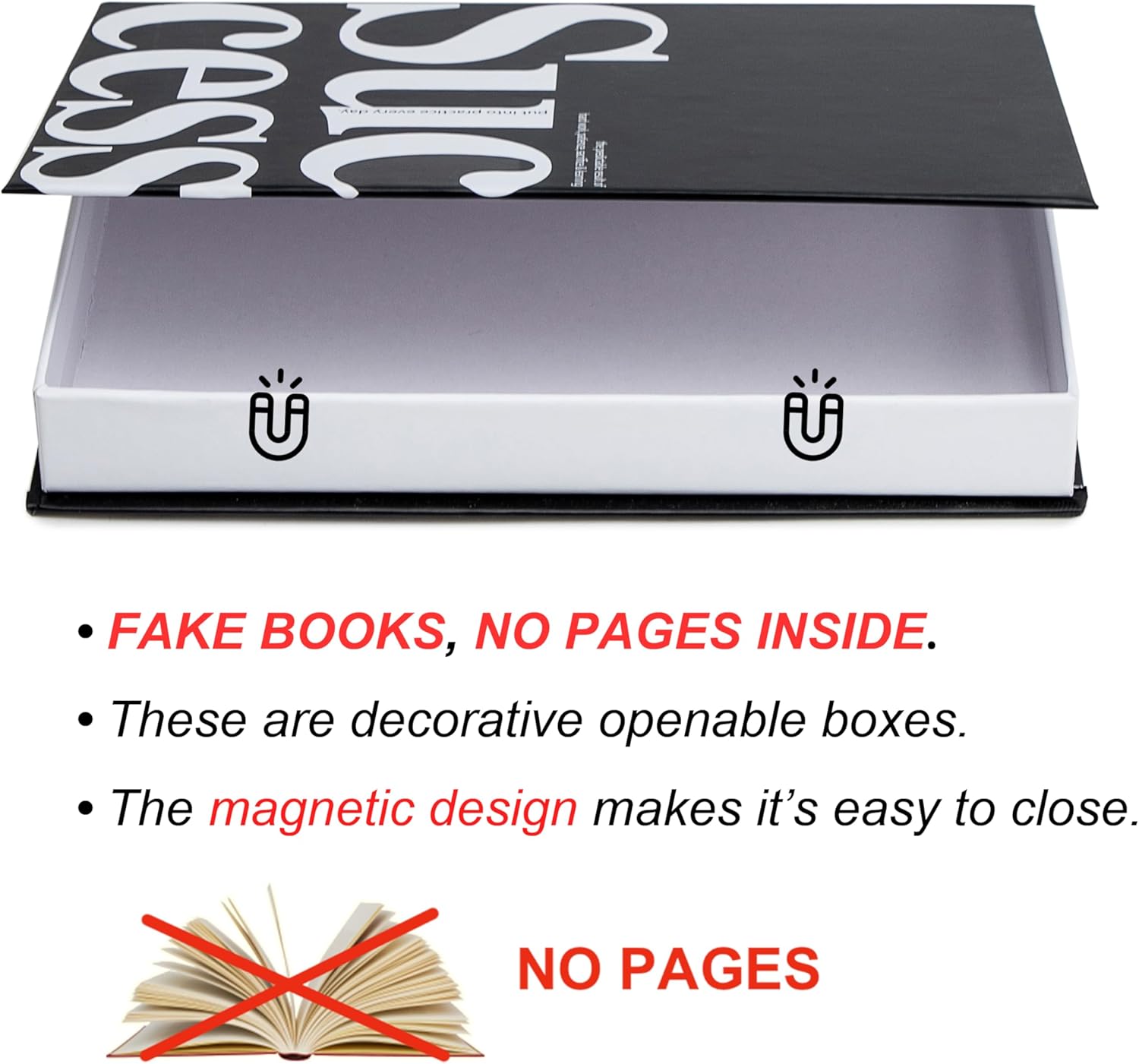 TwoDays Motivational Office Decor: Modern Decorative Books (Set of 3), 6.7 x 9.8 x 1.4 inches