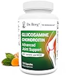 Dr. Berg Glucosamine Chondroitin MSM Turmeric & Boswellia - Advanced Joint Support Supplement with 1500 mg Glucosamine Sulfate - Includes 120 Capsules