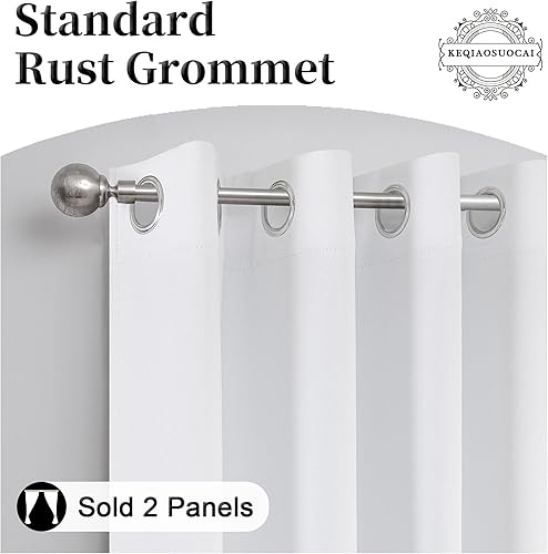 Miniatura 5 de Cortinas opacas de lino blanco puro 100% para dormitorio, 95 pulgadas de largo, ahorro de energía, aislamiento térmico, cortinas de estilo rústico