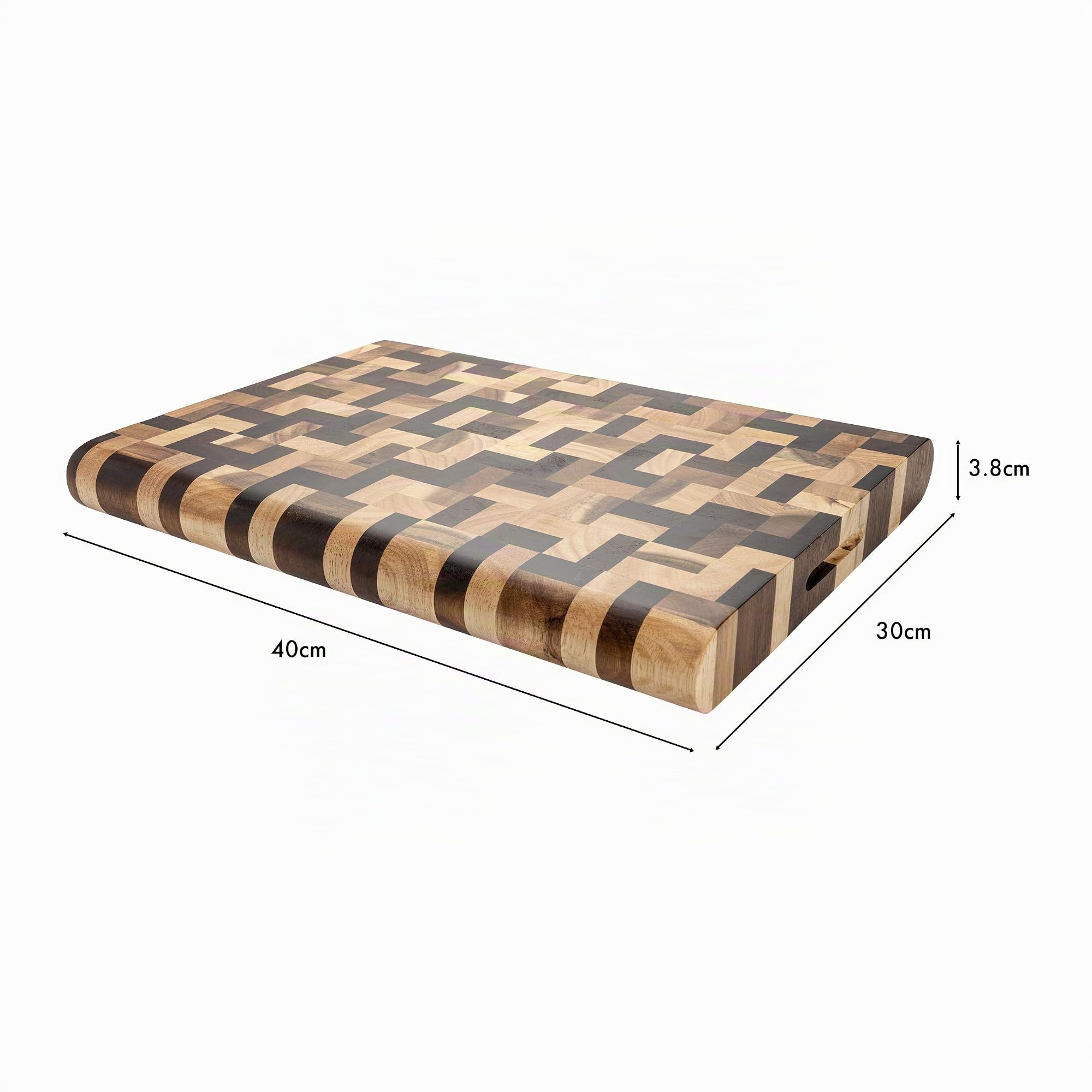 Rockingham Forge Multi-Holz Schneidebrett – Akazie, Verkohlte Akazie & Kautschukholz – Rechteckig, 40 x 30 cm