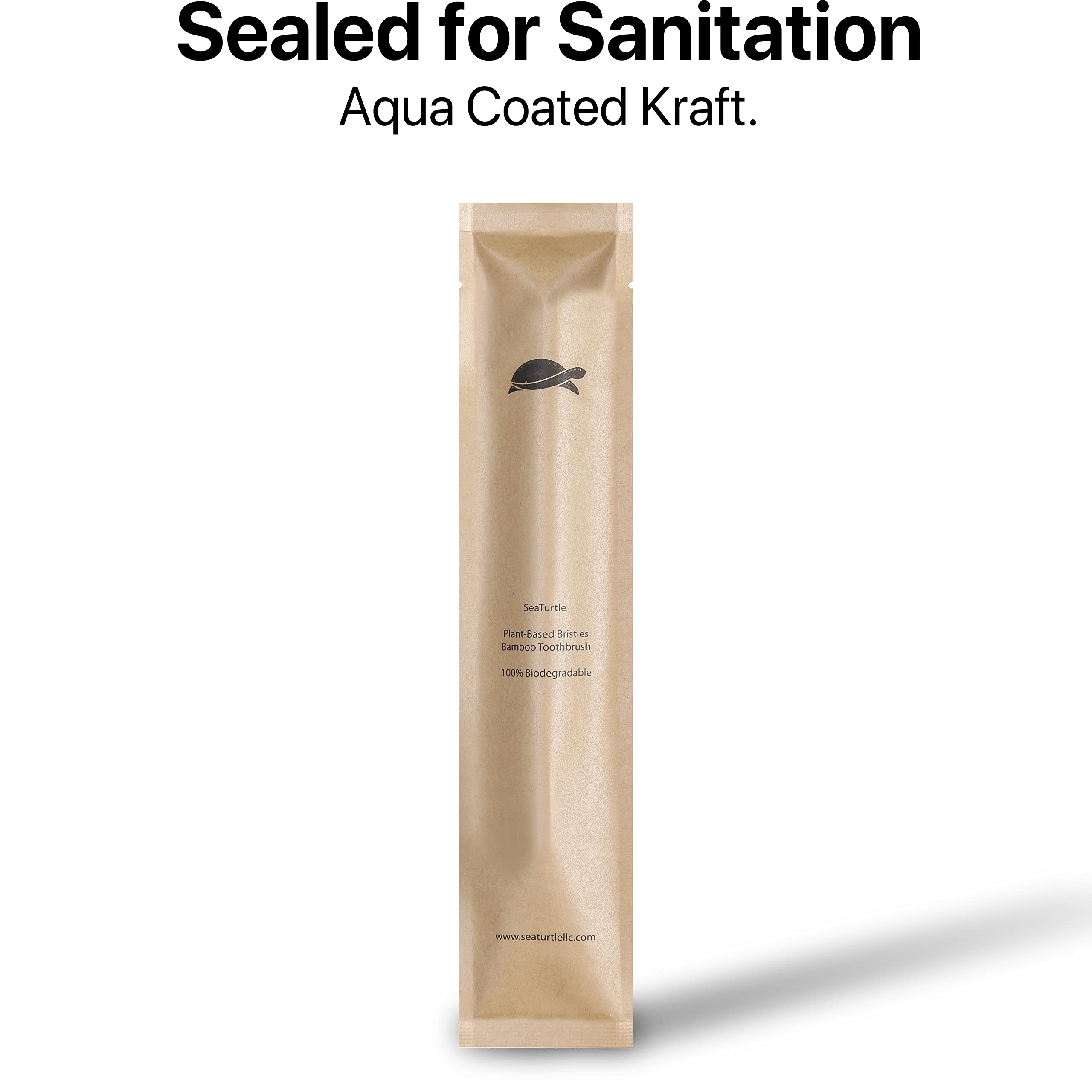Sea Turtle Cepillo de dientes de bambú de cerdas vegetales, paquete de 10, cerdas naturales suaves para encías sensibles, reciclables, biodegradables, sin residuos, productos sostenibles ecológicos