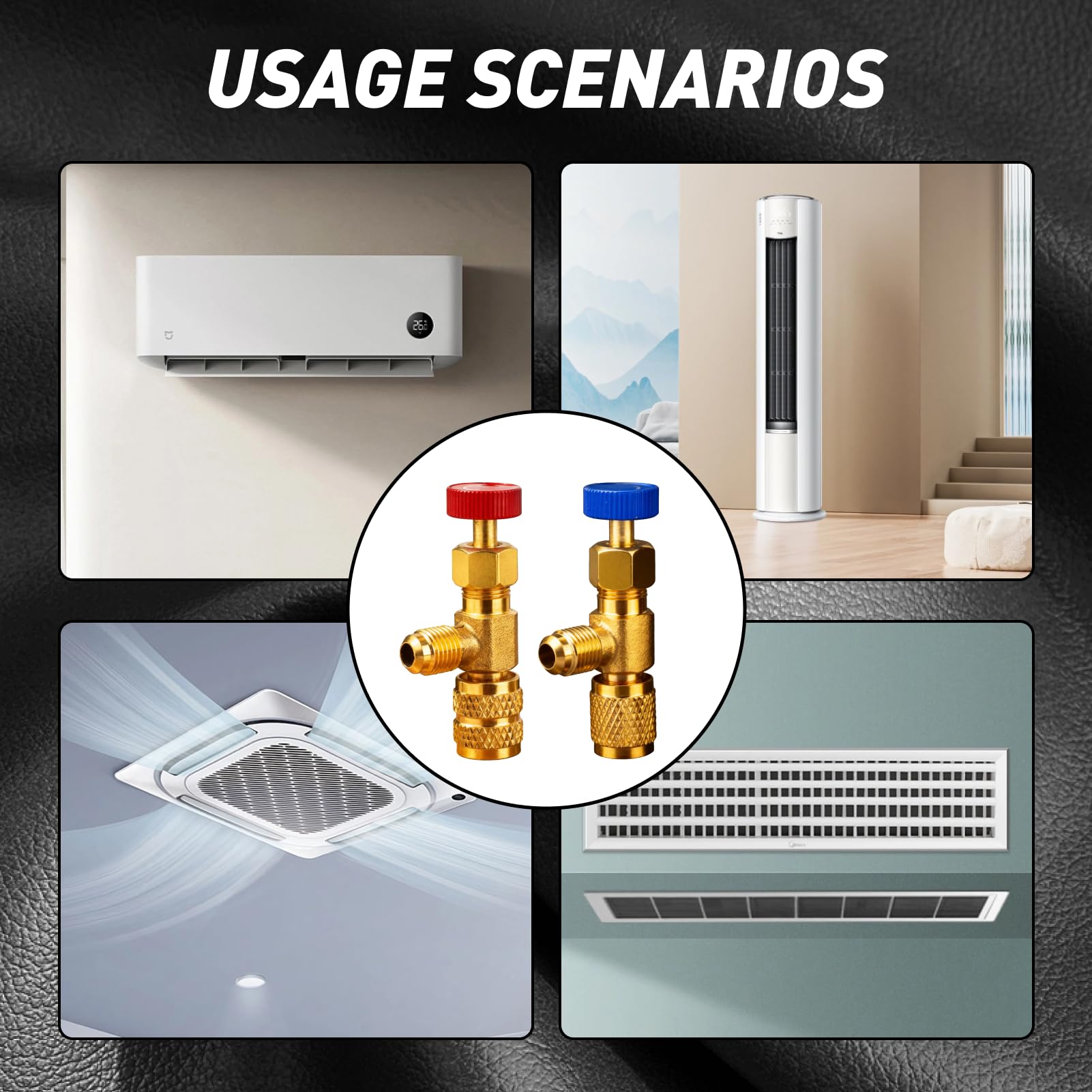 2 piezas Válvulas Flujo Aire Acondicionado R22 R410A Bomba de Vacío Aire Acondicionado, Válvula de Servicio Refrigeración Líquida, 1/4 a 5/16 Válvula Rápida Adaptador de Válvulas de Refrigerante