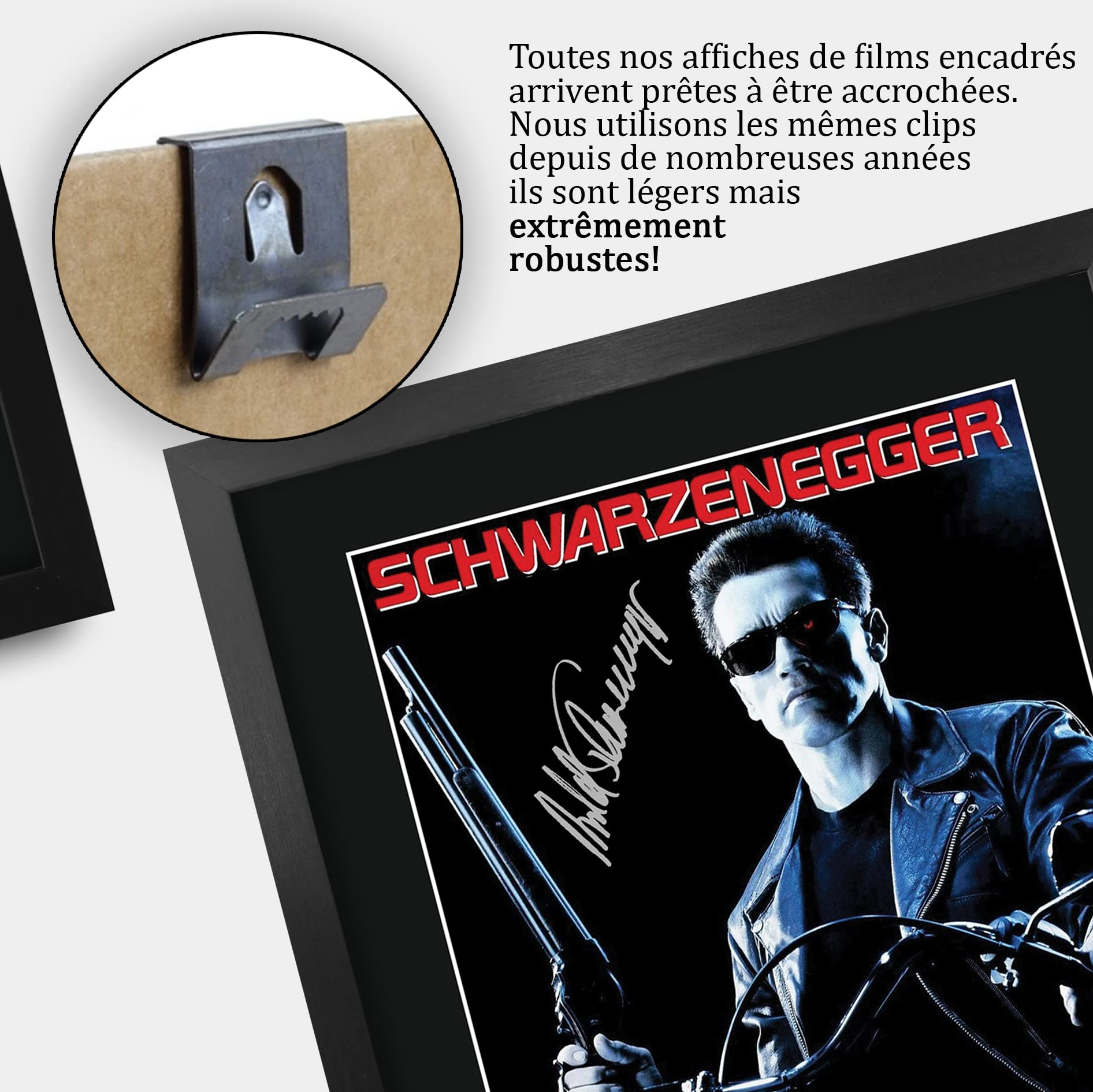 Affiche Encadrée A3 Terminator Judgment Day Arnold Schwarzenegger - Poster Photo Autographe Signée Pour Fans De Cinéma - HWC Trading