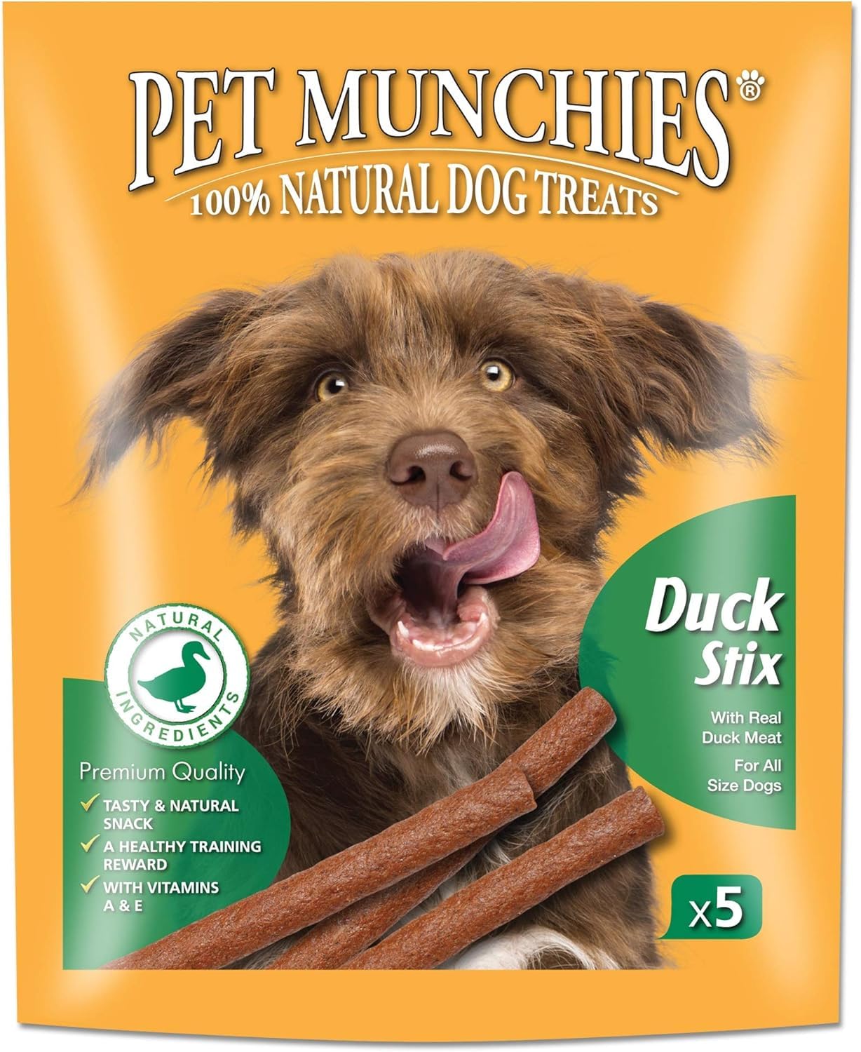 Pet Munchies Duck Stix Dog Treats, Healthy Training Treats with Natural Ingredients 50g (5 Chews)