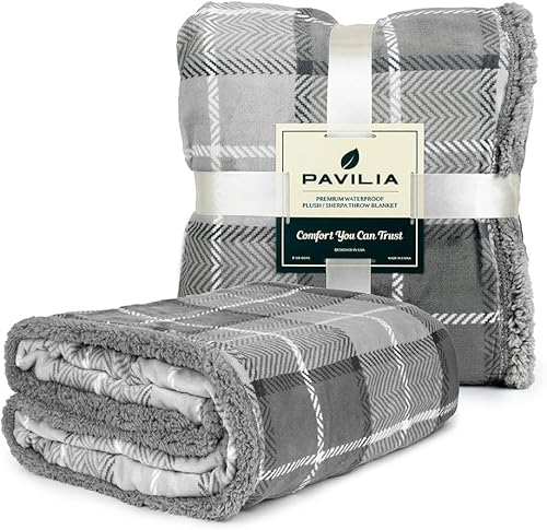 Miniatura 6 de PAVILIA Manta impermeable para sofá, manta impermeable para perros grandes, cachorros, gatos Protector de manta para mascotas Manta sherpa suave y