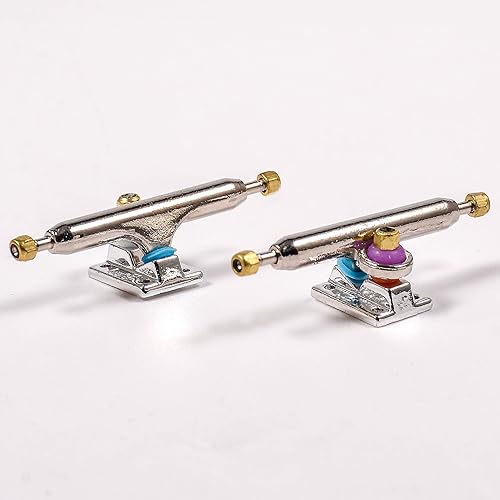 Miniatura 6 de Camiones de diapasón con bujes de uretano mejorados y copa de pivote, 1.339 in 1.260 in de ancho, pin principal normal (plata, 1.339 in)