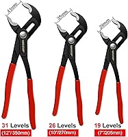 Vista 4 de WISEUP Juego de alicates para juntas de ranura con alicates ajustables rápidos de 7 pulgadas y 10 pulgadas, alicates de bomba de agua de mandíbula