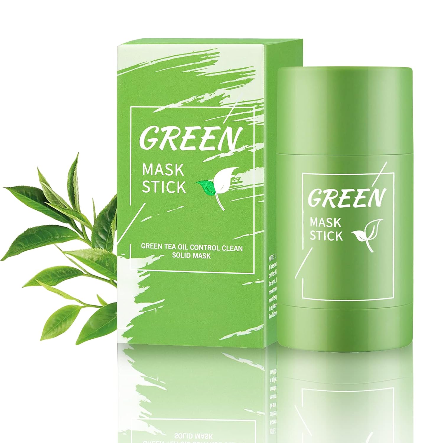 Green Tea Mask Stick,GrüNer Tee Purifying Clay Stick Mask, Oil Control Green Tea Cleansing Mask