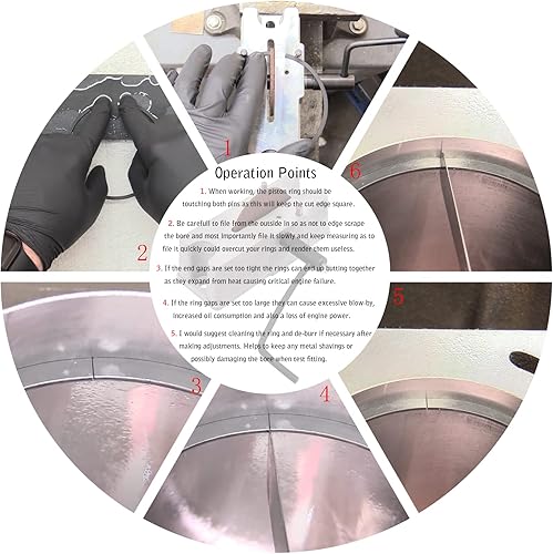 Miniatura 4 de 66785 - Archivador manual de anillos de pistón - Amoladora de anillos de pistón - Herramienta de archivo de anillo de pistón con rueda de molienda