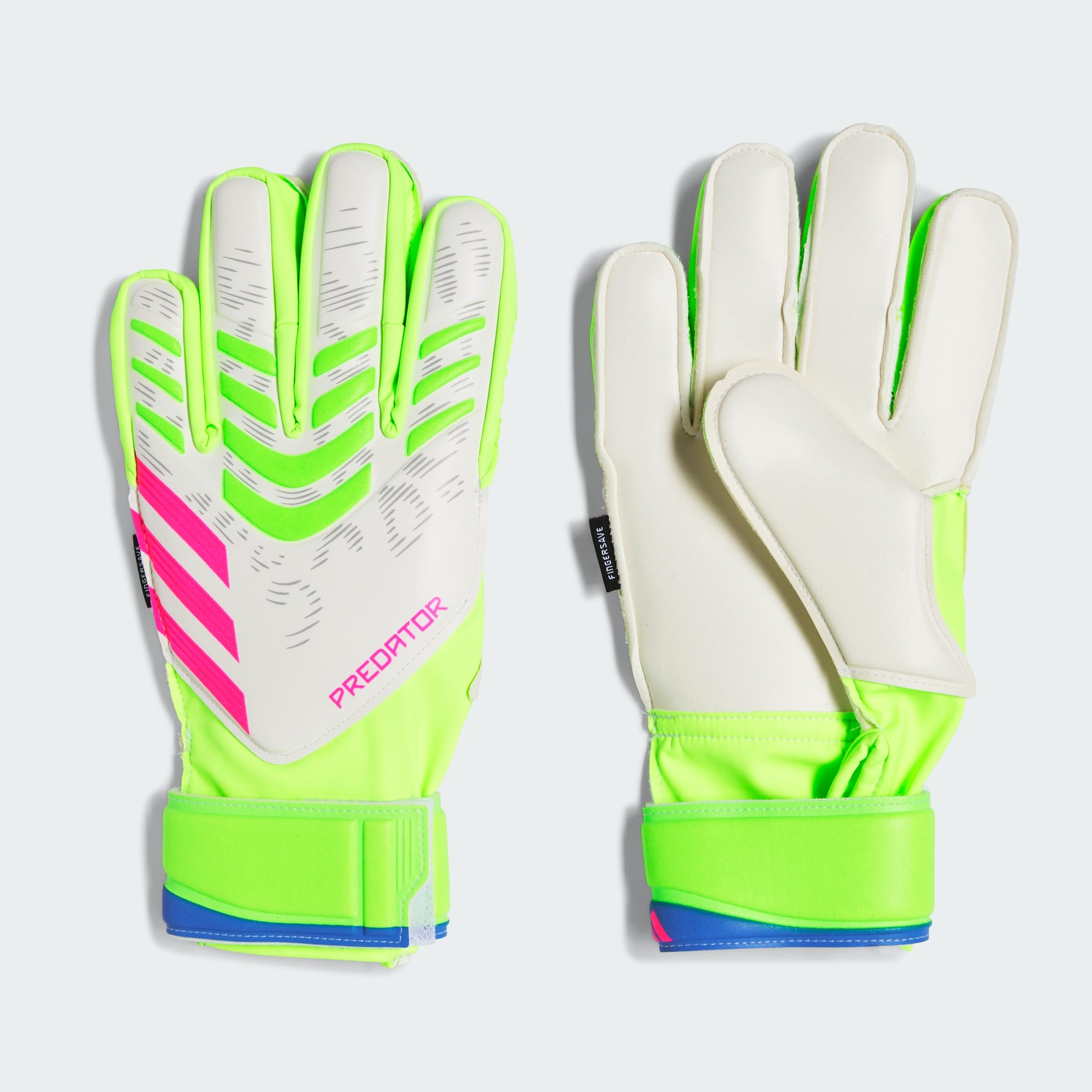 adidas Predator Match Fingersave Goalkeeper Kids Guantes, Unisex, LUCLEM/White/LUCPNK, 40 2/3 EU