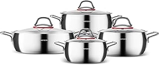 Karaca Steel Cookware Set with Glass Lid
