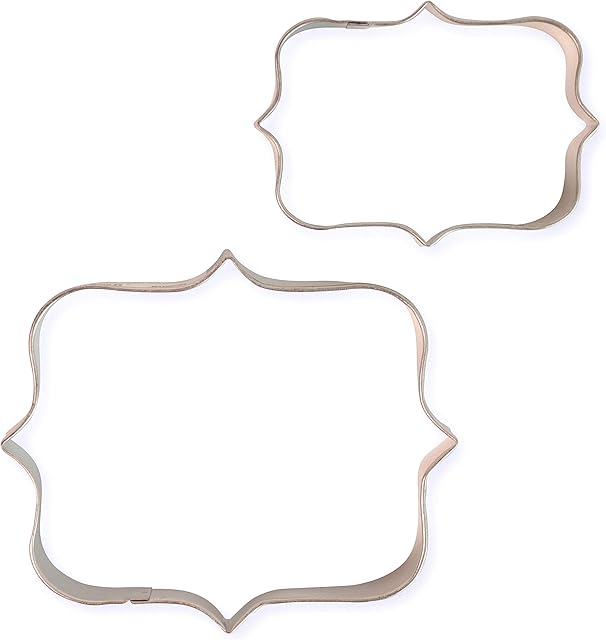 PME Cookie and Cake Plaque Cutter-Style 1-Set of 2, Silver