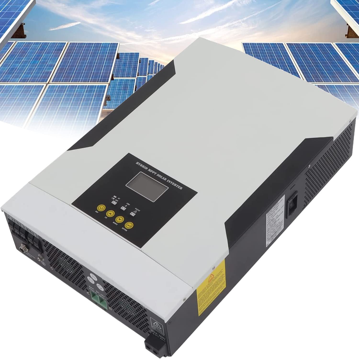 AALGO 3.5Kw 100A Mppt Power Charger Controller Pure Sine Wave Inverter Off Grid Hybrid Solar Inverter 24V DC to 230V AC Split Phase Output,for Lead Acid Lithium Gel Battery