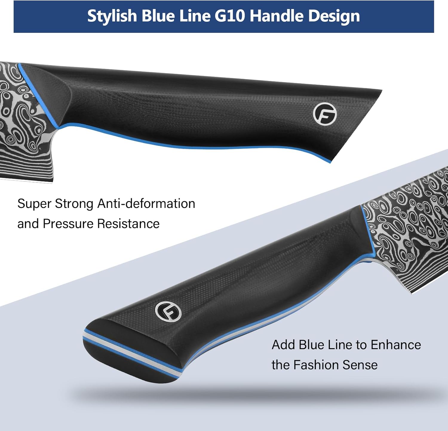 3PCS Kitchen Knife Set, Ultra Sharpe Chef Knife Set Forged of 67-Layer Japanese Damascus Steel, Premium Knives Set Professional Sharp Knives Set with G10 Handle - Image 3