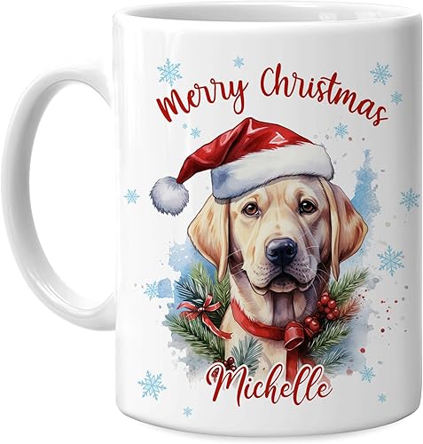 Vista 36 de Hyturtle Regalos personalizados para amantes de las ardillas, con sombrero de Papá Noel, taza de café de cerámica con nombre personalizado, taza