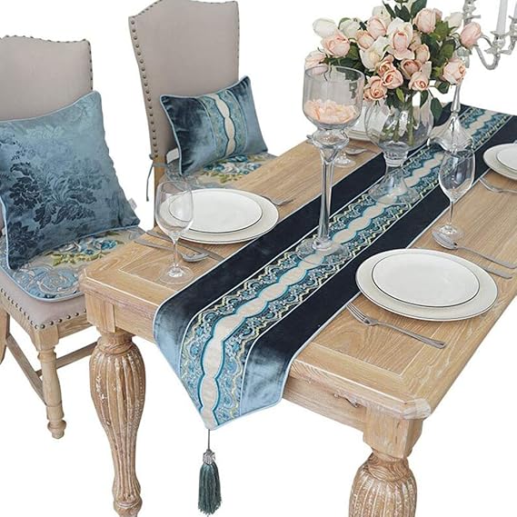 Amazon｜Jcnfatable ランナー テーブルクロス リビングルーム ティーテーブル刺繍 ベッドフラッグ ベッドテール ヨーロピアン