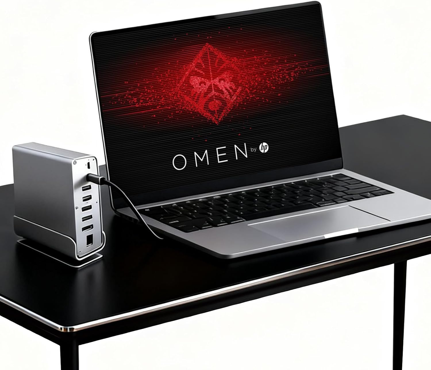 Docking Station for HP Omen 17 16 15 15t Transcend 14 16 MAX 16 Victus 15 16 Gaming Laptop,15-in-1 USB C with 360 ° Rotating Base, 2 * 4K HDMI and 1*DP, 10Gbps USB Port Transfer, RJ45, Audio, SD/TF