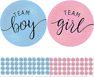 120 pcs autocollants gender reveal pour fille et garçon de l'équipe Décoration et accessoires de photos pour baby shower et naissance Accessoires Photos Bleu et Rose Plastique Durable