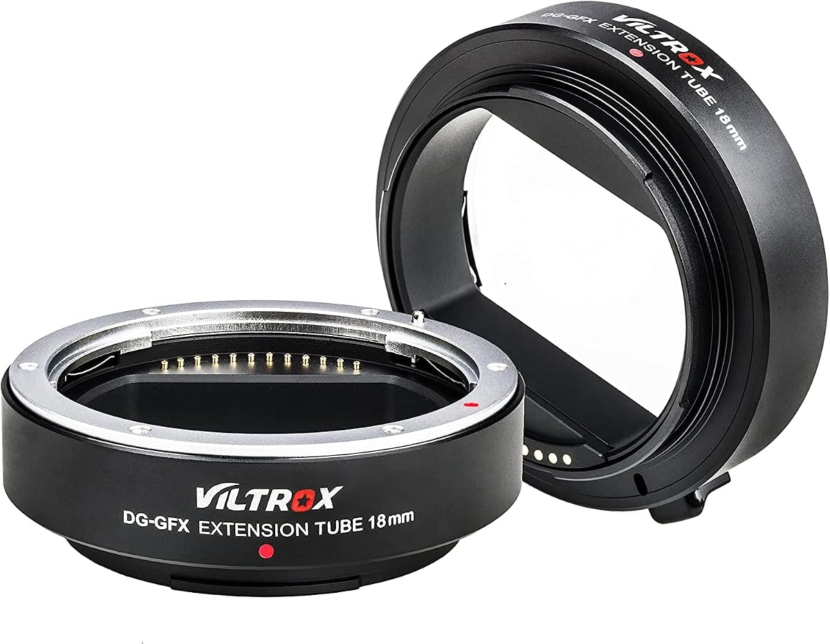 VILTROX DG-GFX 18mm Auto Focus Macro Extension Tube for Fuji G-Mount, Metal AF Extension Tube Adapter with TTL/EXIF Compatible with Fujifilm GFX 50S, GFX 50R, GFX100 Medium Format Cameras