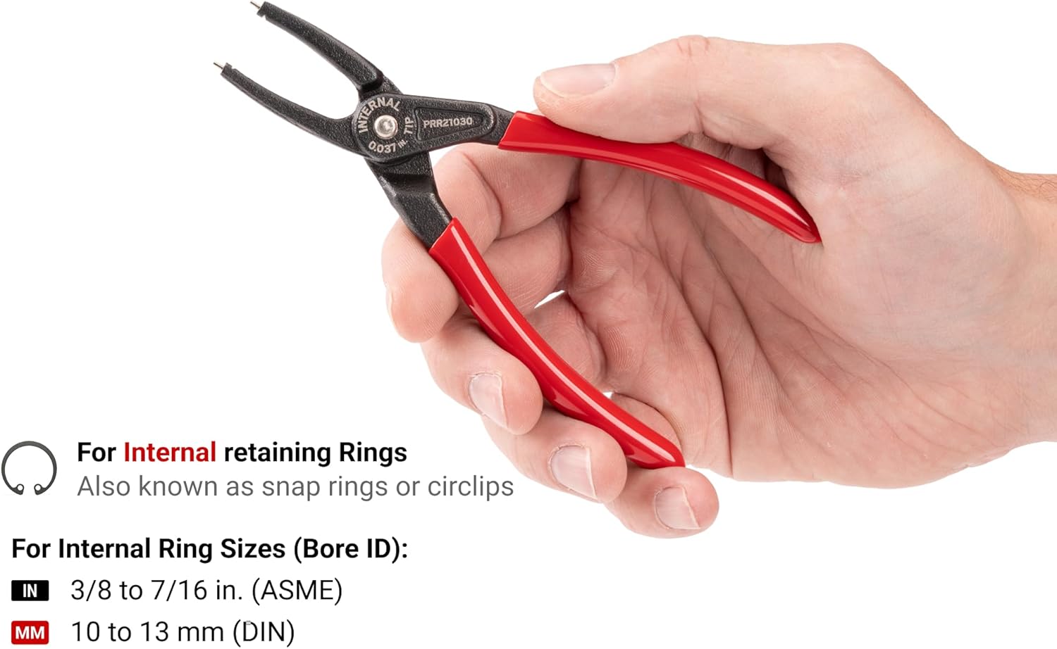 TEKTON 5 Inch Internal Retaining Ring Pliers (0.037 in. Tips) | PRR21030