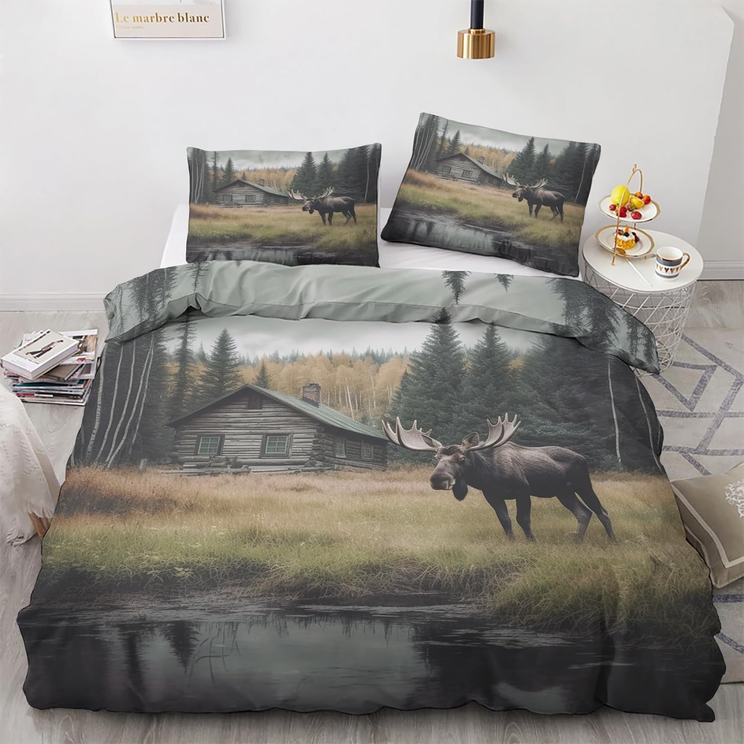 Housse de couette 200x200 cm avec fermeture éclair pour lit double sans plis