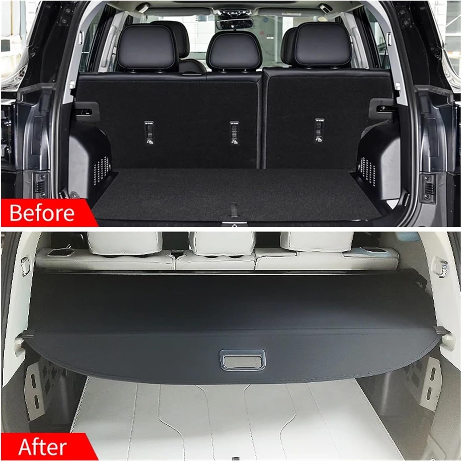 Compatible with Chery JETOUR T1 2025+ Retractable Trunk Cargo Cover Parcel Rack Waterproof Shield Privacy Auto Interior Accessories(Leather)