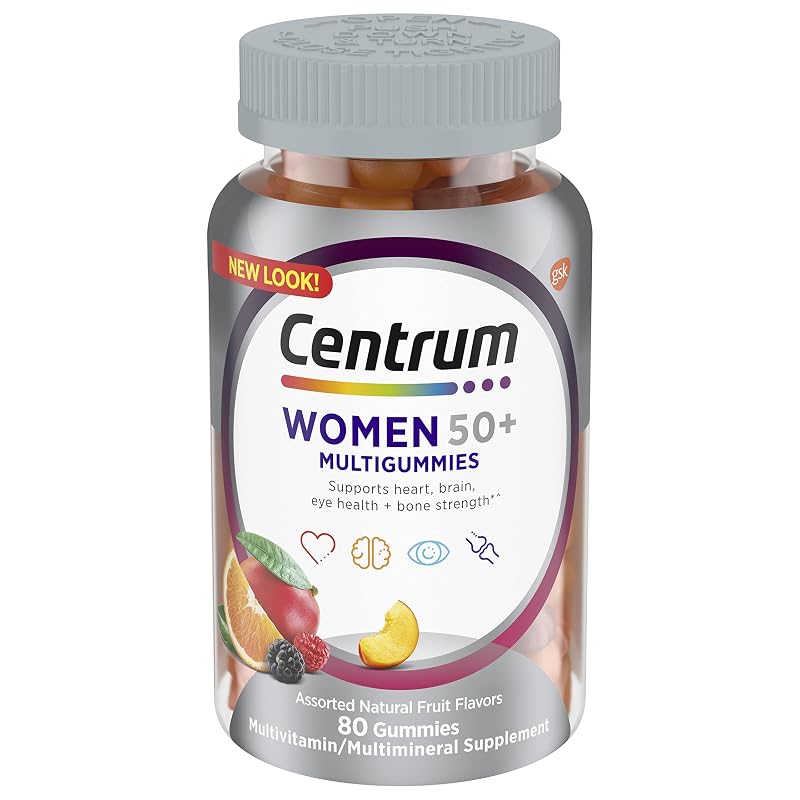 Centrum Multivitamínico para mulheres 50+ com vitaminas D3, B6 e B12, 80 gomas