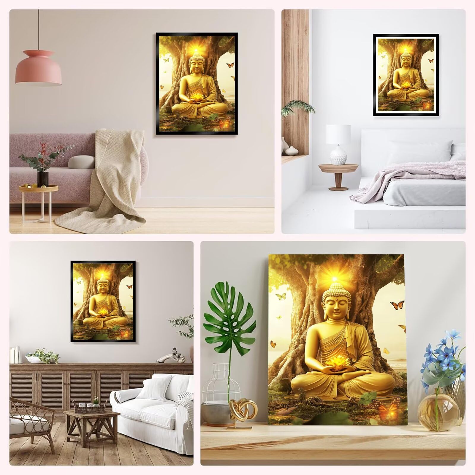 zen Malowanie po numerach Dorośli Bez Ramki Płótno 90x120cm, Malowanie według numerów Dorośli Kamienna statua Wzór z 3 pędzlami i pigmentem akrylowym, Paint by Numbers Adults Kit per Home Decor, Cod1