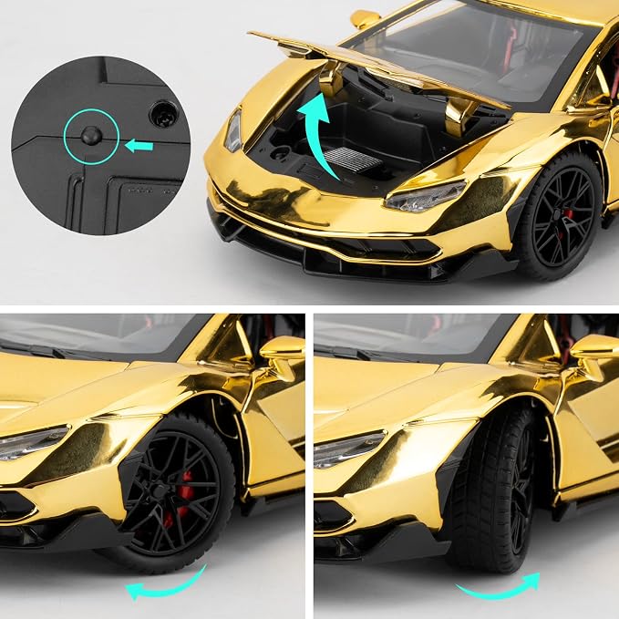 Auto de juguete Lamborghini 1/24 con luces y sonido miniatura 7