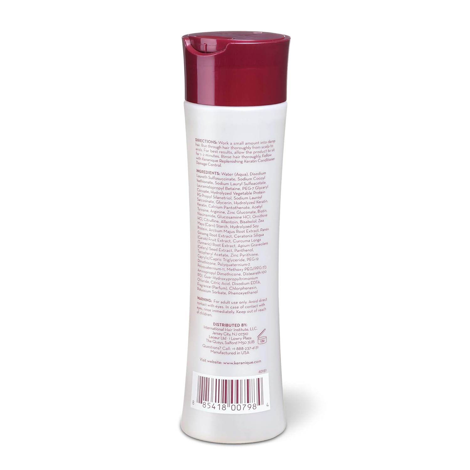 Keranique Scalp Replenishing Keratin Shampoo Damage Control for Thinning Hair, Hair Growth | Keratin Amino Complex, Free of Sulfates, Dyes and Parabens, 8 Fl Oz : Beauty & Personal Care