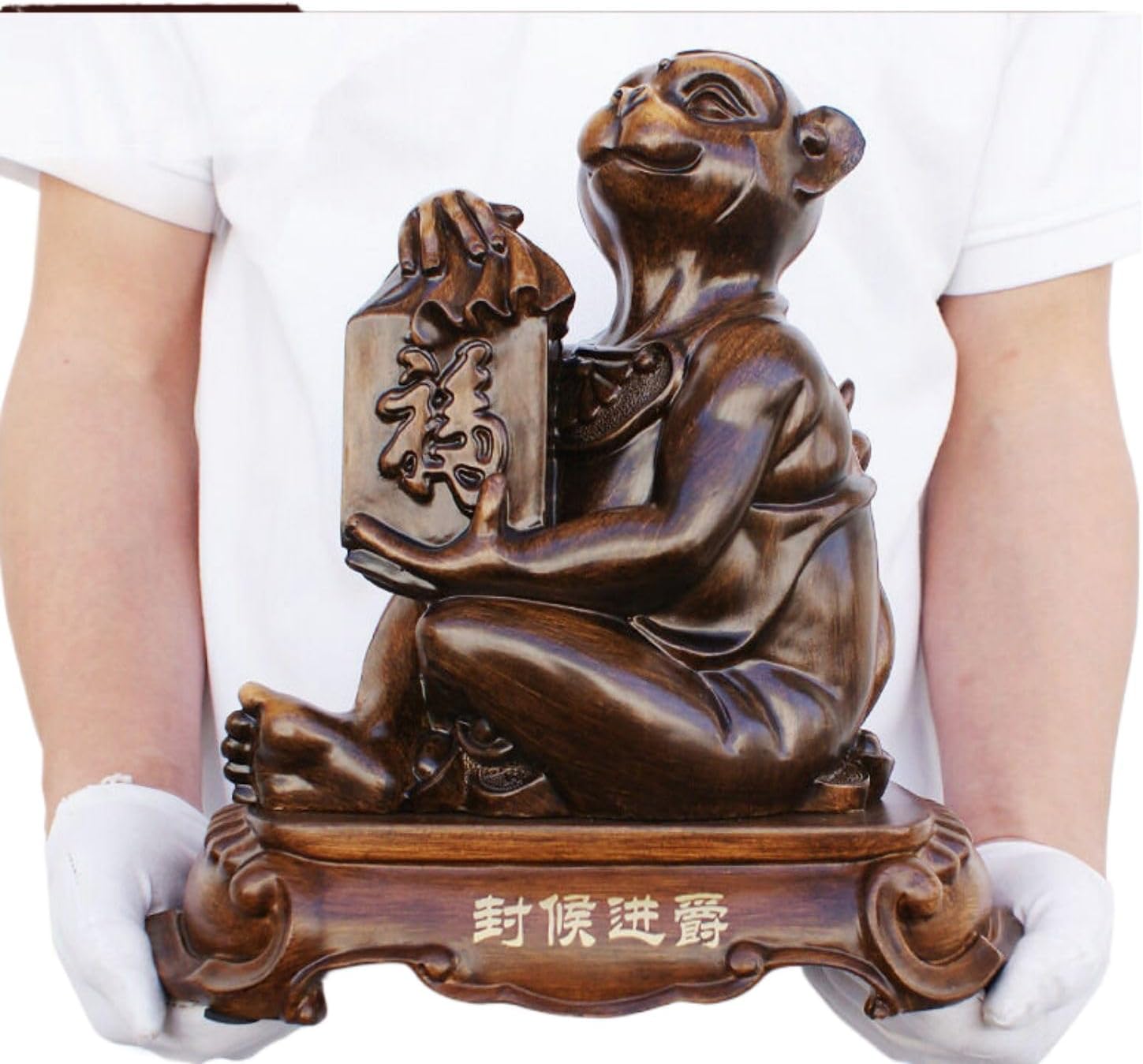 十二12生肖摆件 Feng Shui Figurine Home Office Decor Chinese Gifts 风水招财鼠牛虎兔龙蛇马羊猴鸡狗仿木质属相装饰品 9205