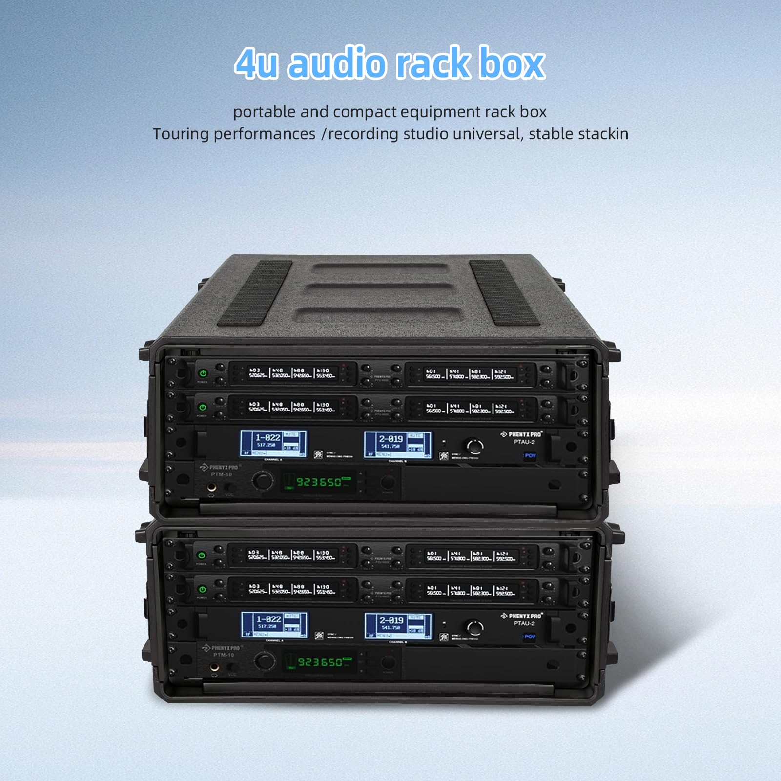19 Zoll Rack Flightcase 4U, Stoßfester HDPE Wasserdichter Rack 19 Zoll, Tragbarer Schutzkoffer Mit Schaumstoffeinlage für Studio Serverausrüstung