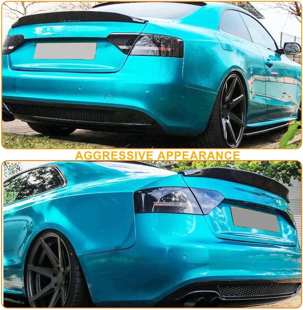 MCARCAR KIT Matte Black Rear Trunk Spoiler Fits for Audi S5 Coupe 2008-2016 Rear Boot Lid Highkick Spoiler Wing Lip Factory Outlet (Not for A5&A5 Sline) (Fiberglass)