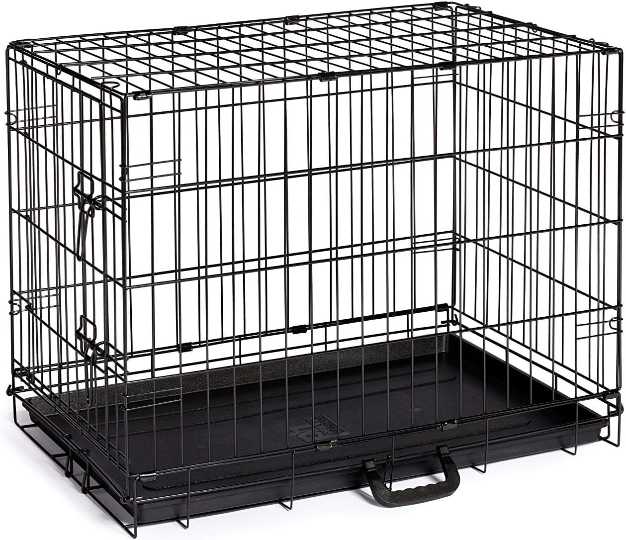 Prevue Pet Products Home On-The-Go Single Door Dog Crate - Small Collapsible Dog Cage for Travel, Indoor, and Outdoor Use, Foldable Kennel Design, Deep Plastic Pan - S, Black