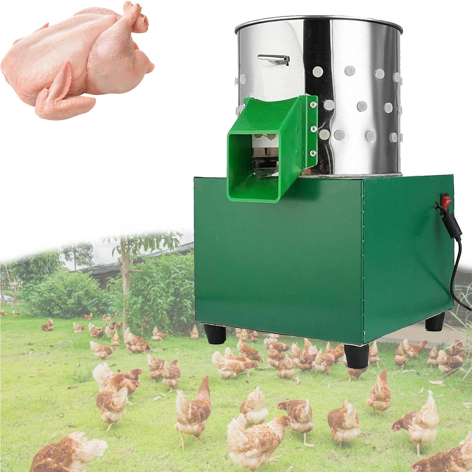 Desplumadora automática de pollos, de alta eficiencia, for aves de corral, pato, pavo y codorniz.